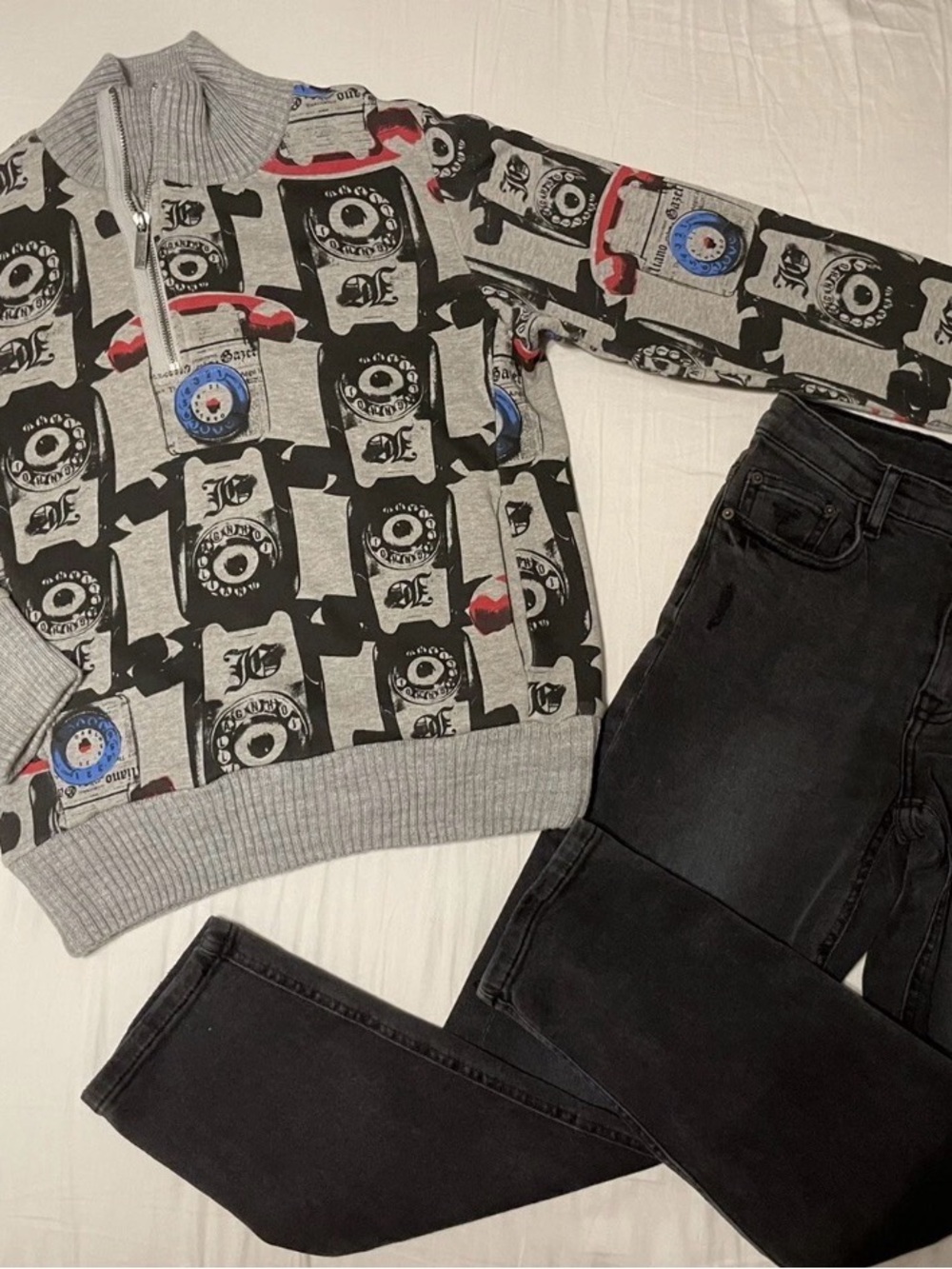 John Galliano sweater & Zara jeans 10-12 years